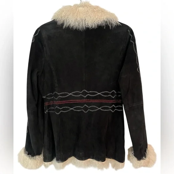 ✨GEORGIOU STUDIO✨Vintage Penny Lane Short Coat with Fur Trim